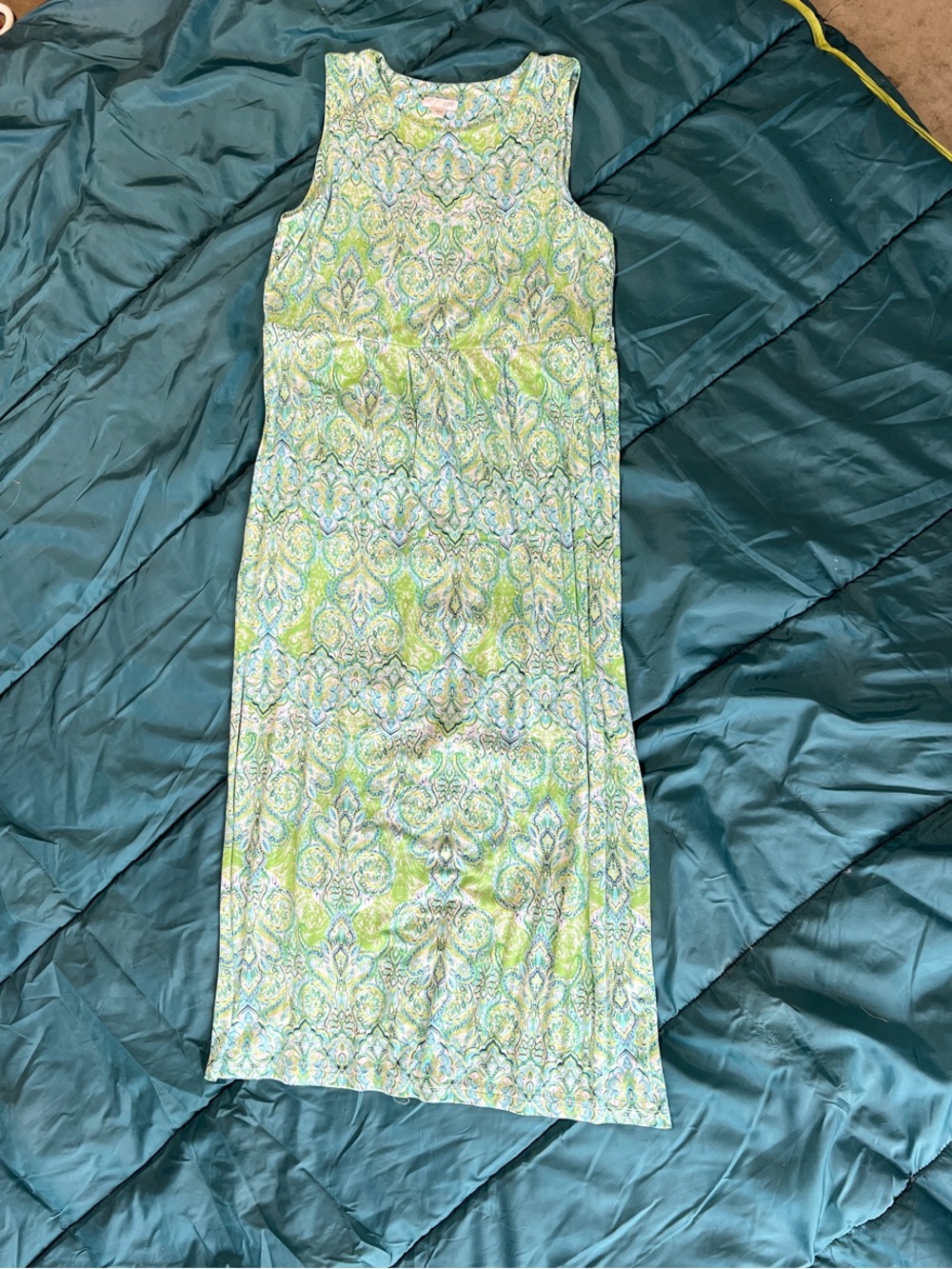 J. Jill Green Paisley Sleeveless Maxi Dress